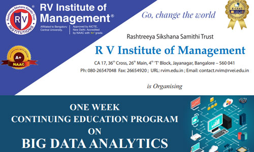 One Week CEP on Big Data Analytics from 5th to 10th October 2020